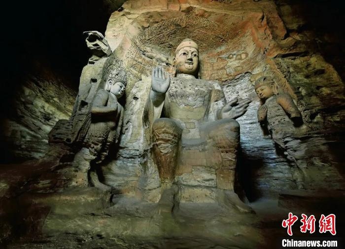 云岡石窟規(guī)模最大的洞窟第3窟。