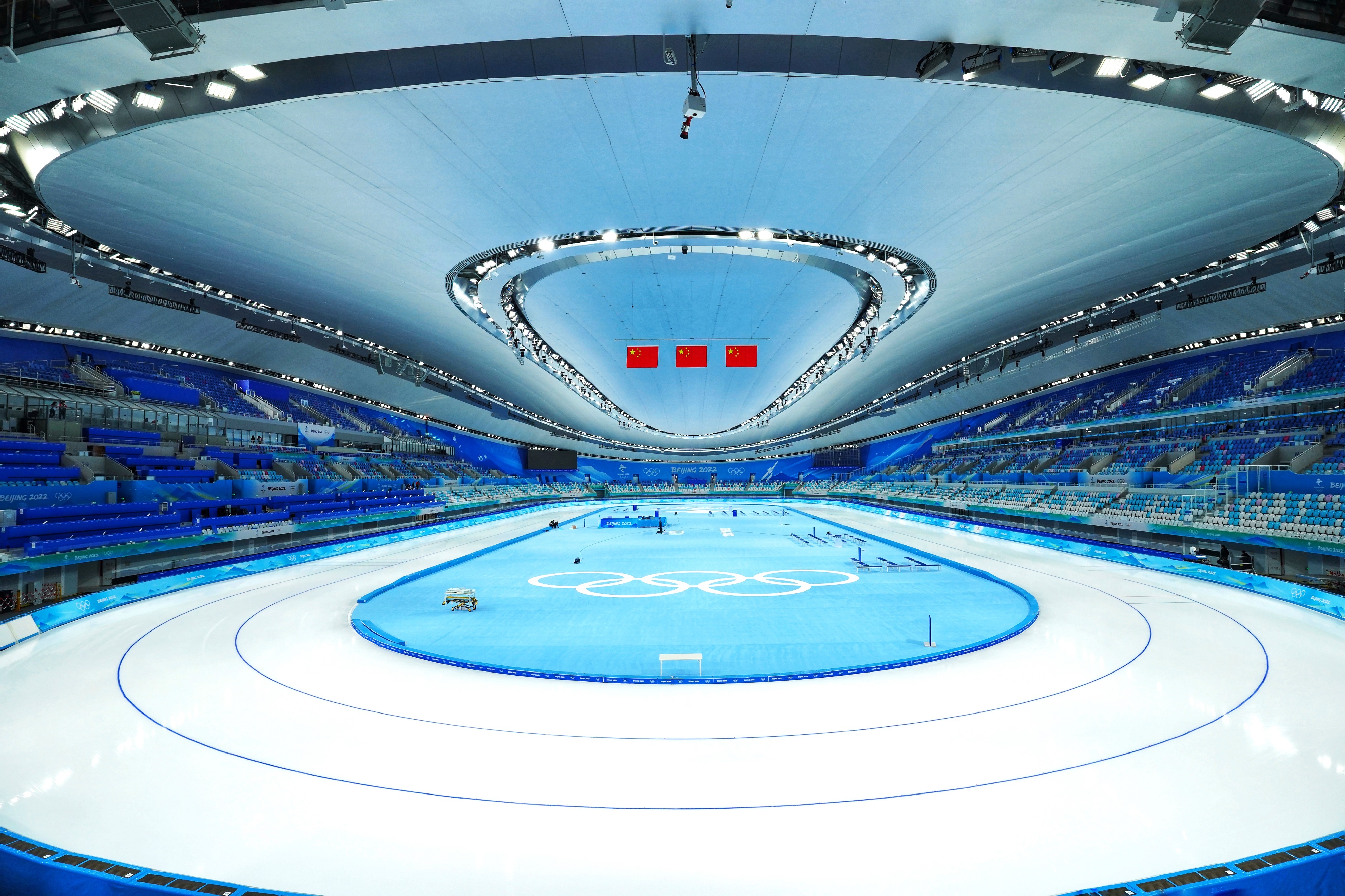 △國家速滑館，2022年1月4日，習(xí)近平總書記到這里調(diào)研。(圖/總臺國廣記者李晉拍攝)