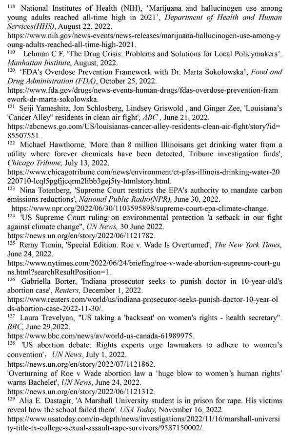 （圖表）［2022年美國侵犯人權(quán)報(bào)告］《2022年美國侵犯人權(quán)報(bào)告》注釋（10）