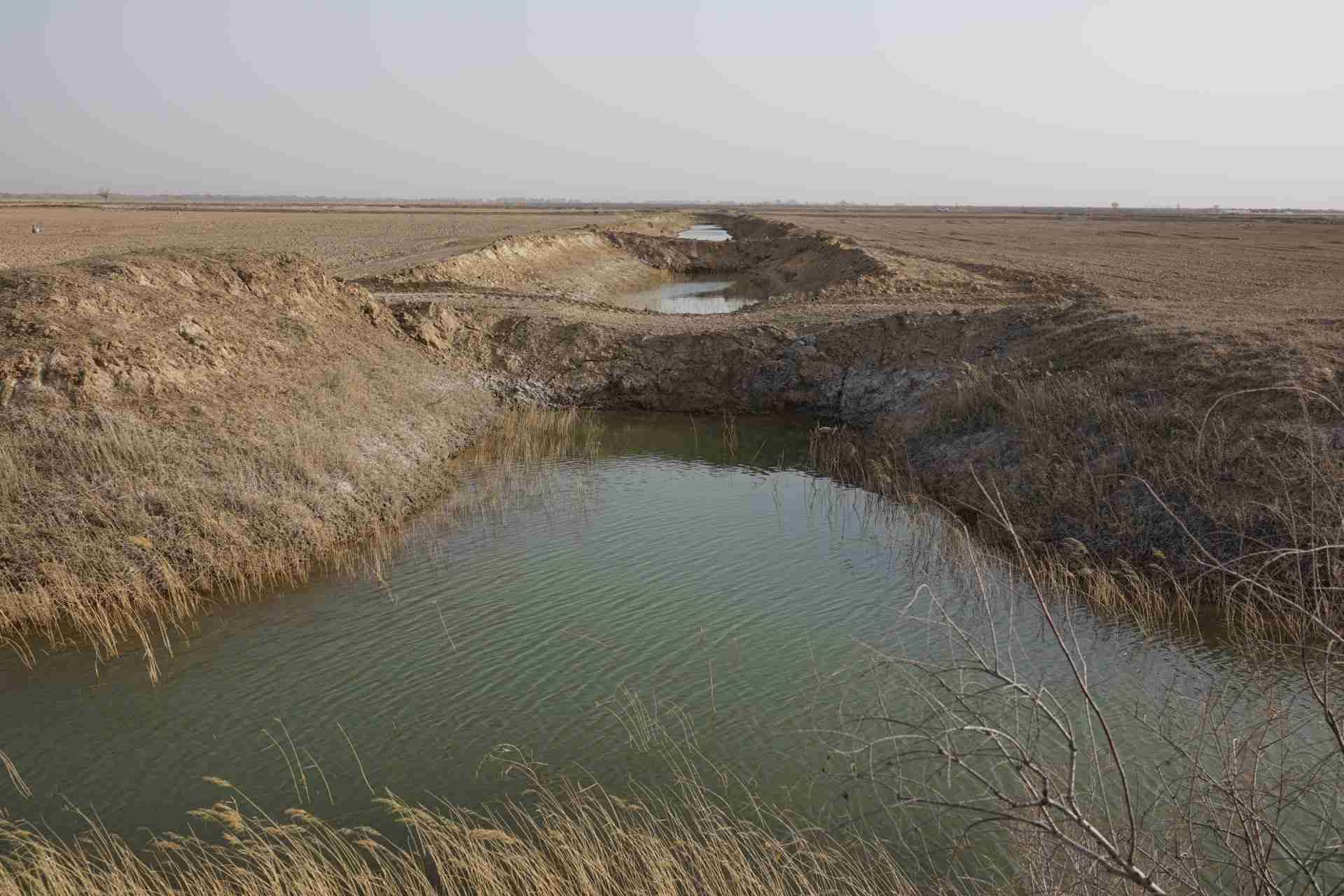 堵塞的排堿渠。 人民網(wǎng)記者 游天燚攝