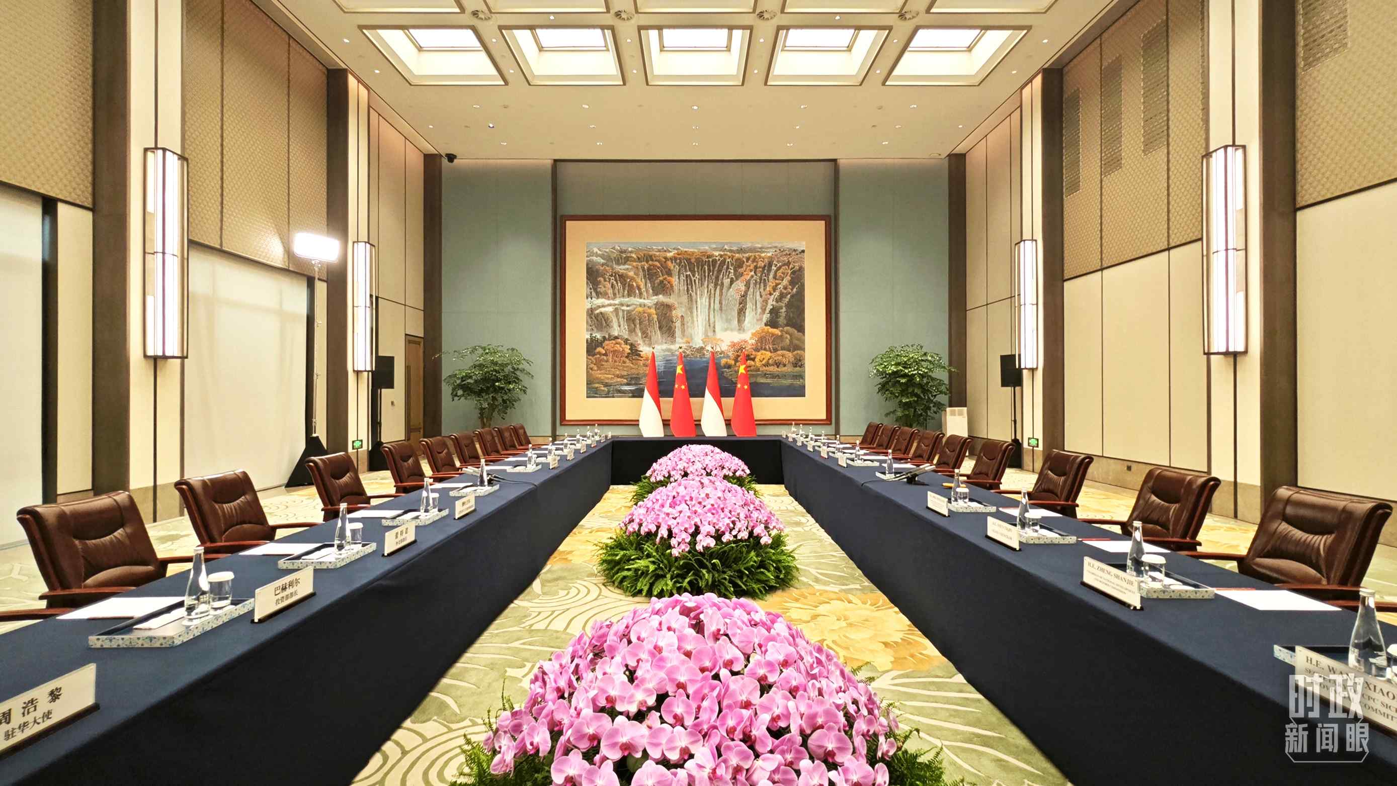 中印尼兩國元首在這里舉行會見。這是會見開始前的場景。（總臺央視記者許永松拍攝）