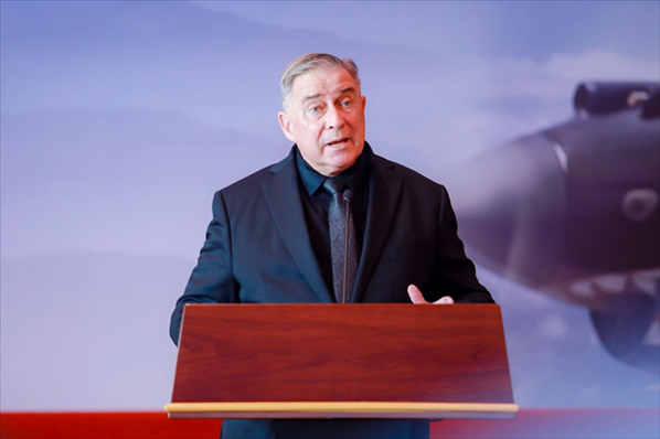 2023年10月30日，美中航空遺產(chǎn)基金會(huì)主席杰弗里·格林在中國人民抗日戰(zhàn)爭紀(jì)念館的活動(dòng)中發(fā)表講話。中國人民對(duì)外友好協(xié)會(huì)供圖