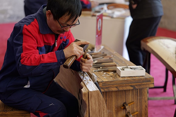 蘭考古箏制作展示。中央音樂(lè)學(xué)院供圖