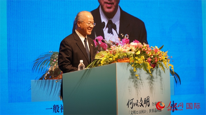 日本日中協(xié)會理事長瀨野清水致辭。人民網 蔣曉辰攝