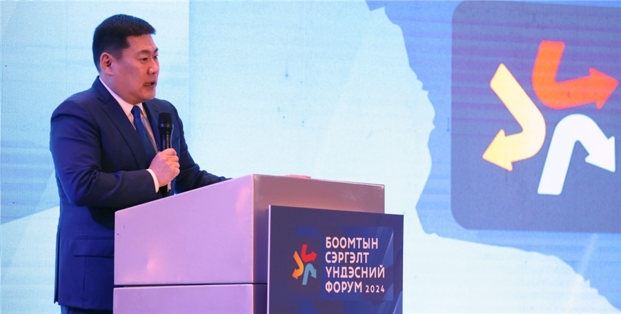 1.奧云額爾登總理致辭。圖片來源：蒙政府官網