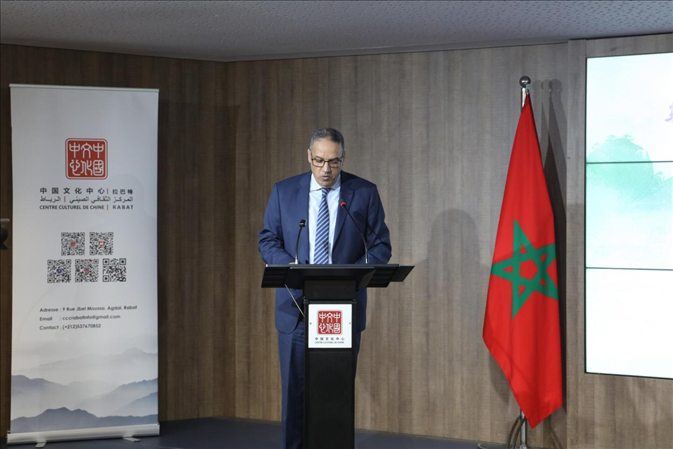 摩洛哥青年、文化和新聞部秘書長邁斯歐迪致辭，摩洛哥中國文化中心供圖