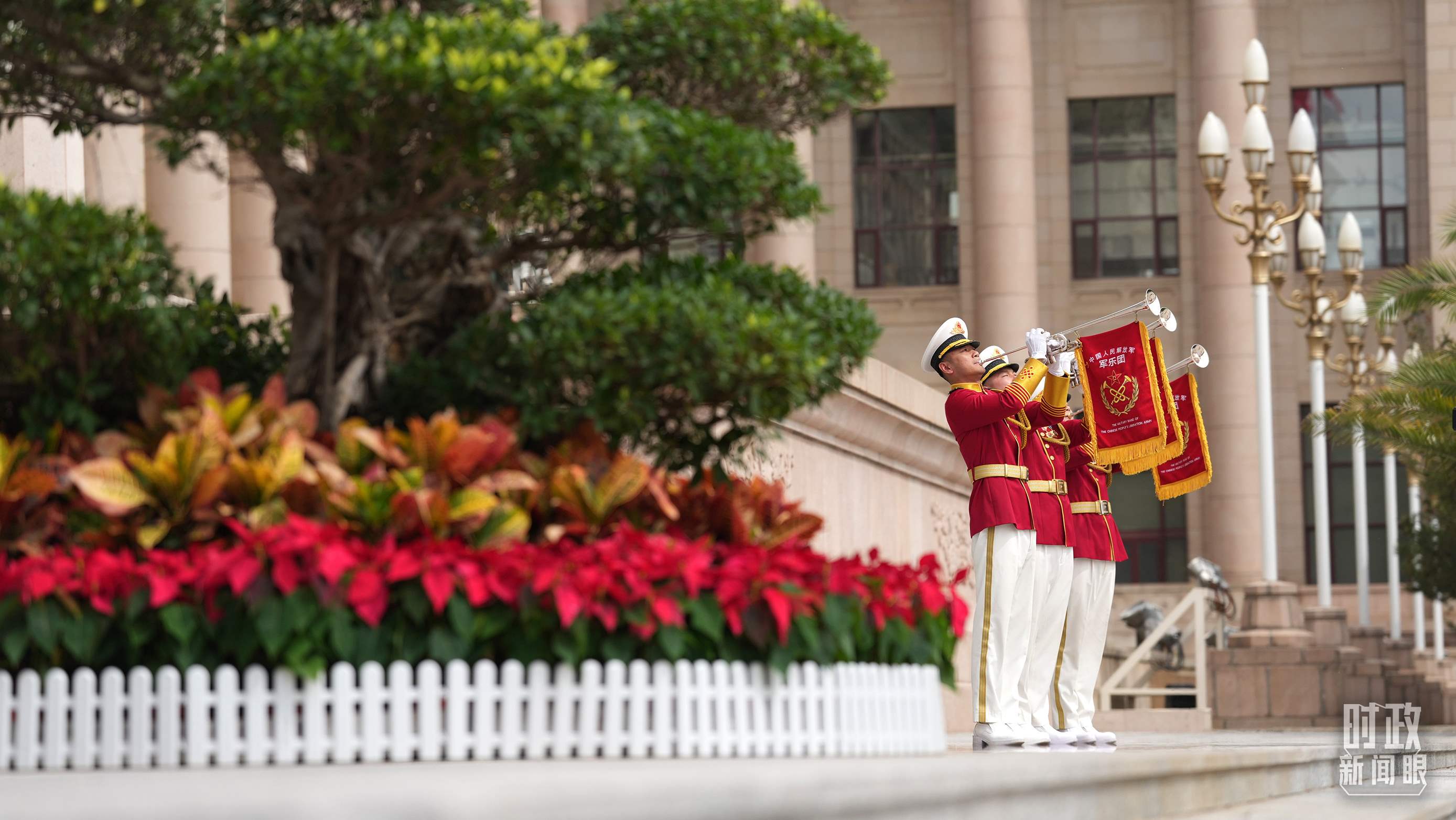 △歡迎儀式現(xiàn)場(chǎng)。（總臺(tái)國(guó)廣記者李晉拍攝）