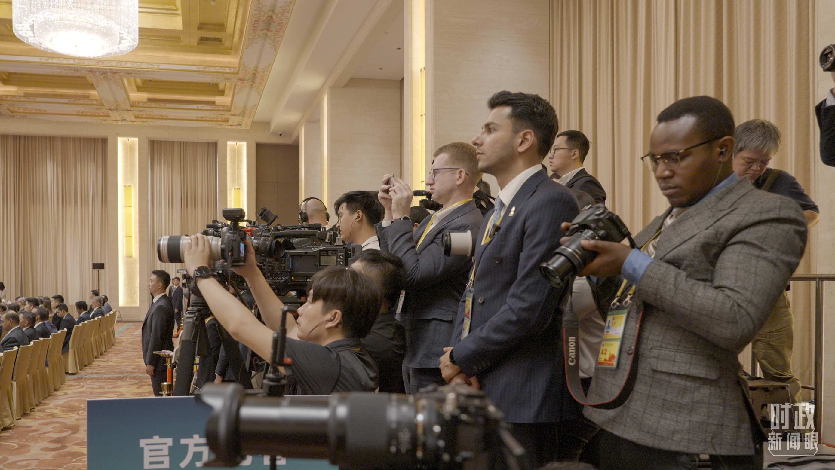 △現(xiàn)場(chǎng)媒體區(qū)。（總臺(tái)央視記者彭漢明拍攝）