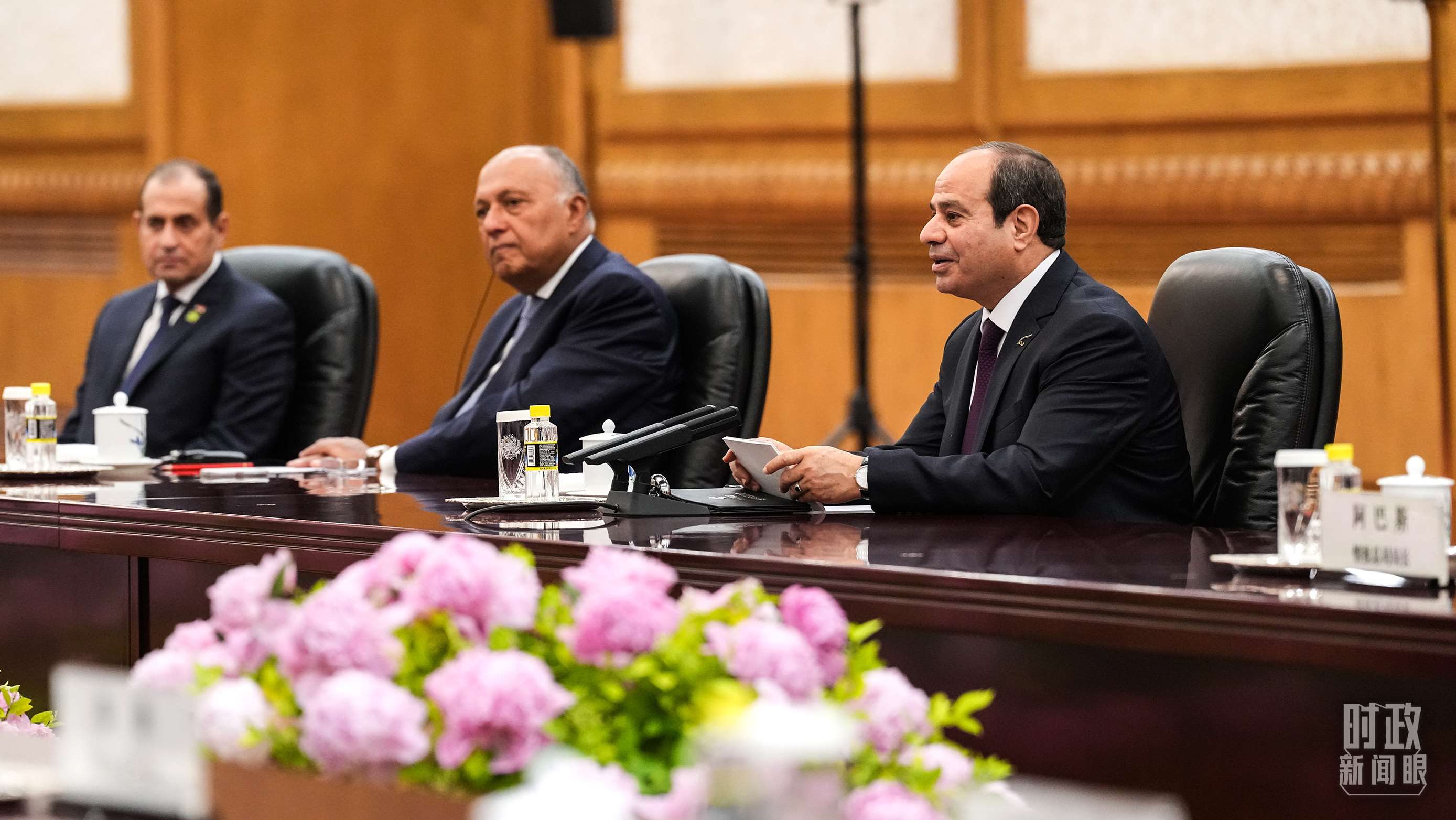 △會(huì)談中的塞西總統(tǒng)。（總臺(tái)國(guó)廣記者李晉拍攝）