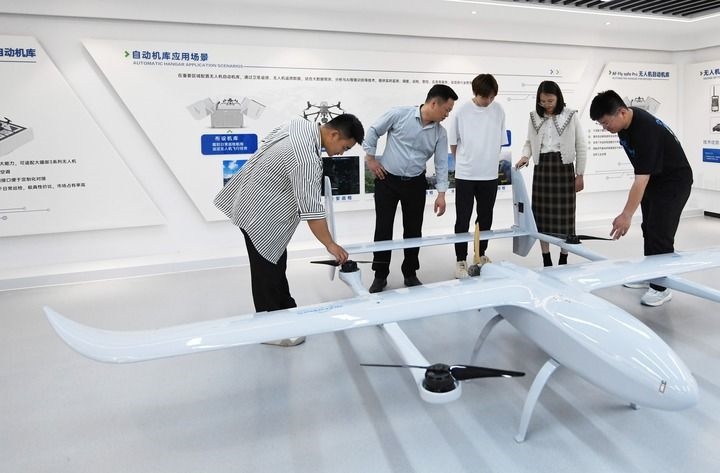 這是中科安飛（合肥）科技有限公司生產(chǎn)的無人機(jī)產(chǎn)品。（2024年5月16日攝）新華社發(fā)（郭如琦 攝）