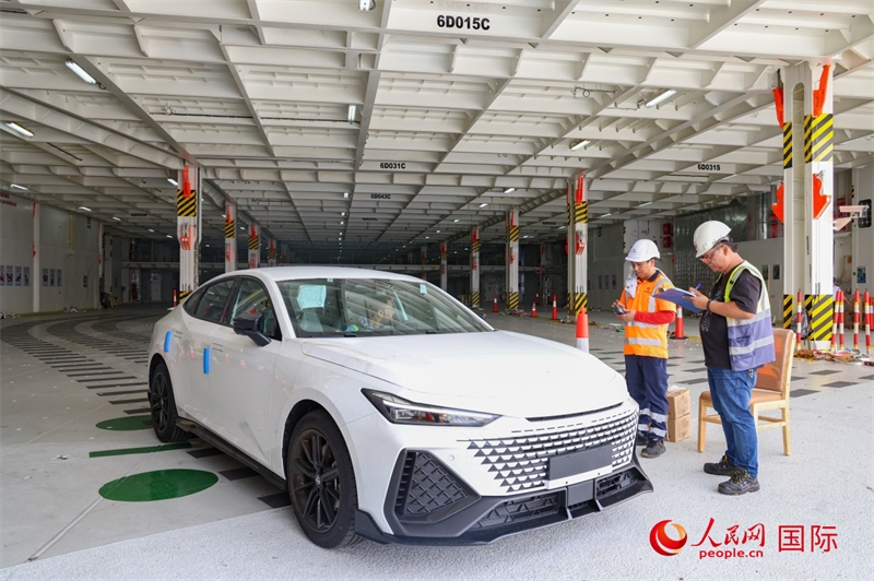 工人正在進(jìn)行卸車作業(yè)。人民網(wǎng)記者 任皓宇攝