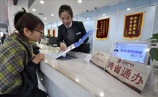 2024年3月25日，北京大興區(qū)，工作人員為群眾辦理跨省政務(wù)事宜。