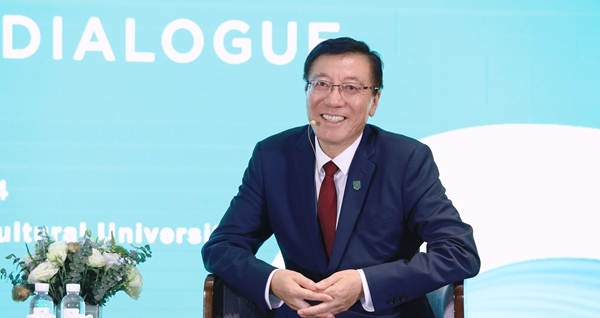 孫其信在2024世界農(nóng)業(yè)科技創(chuàng)新大會首場大咖對話上發(fā)言。中國農(nóng)業(yè)大學供圖