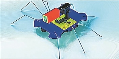 一種能夠在水面上滑行的自供電“蟲子”機(jī)器人。圖片來(lái)源：紐約州立大學(xué)賓漢姆頓分校