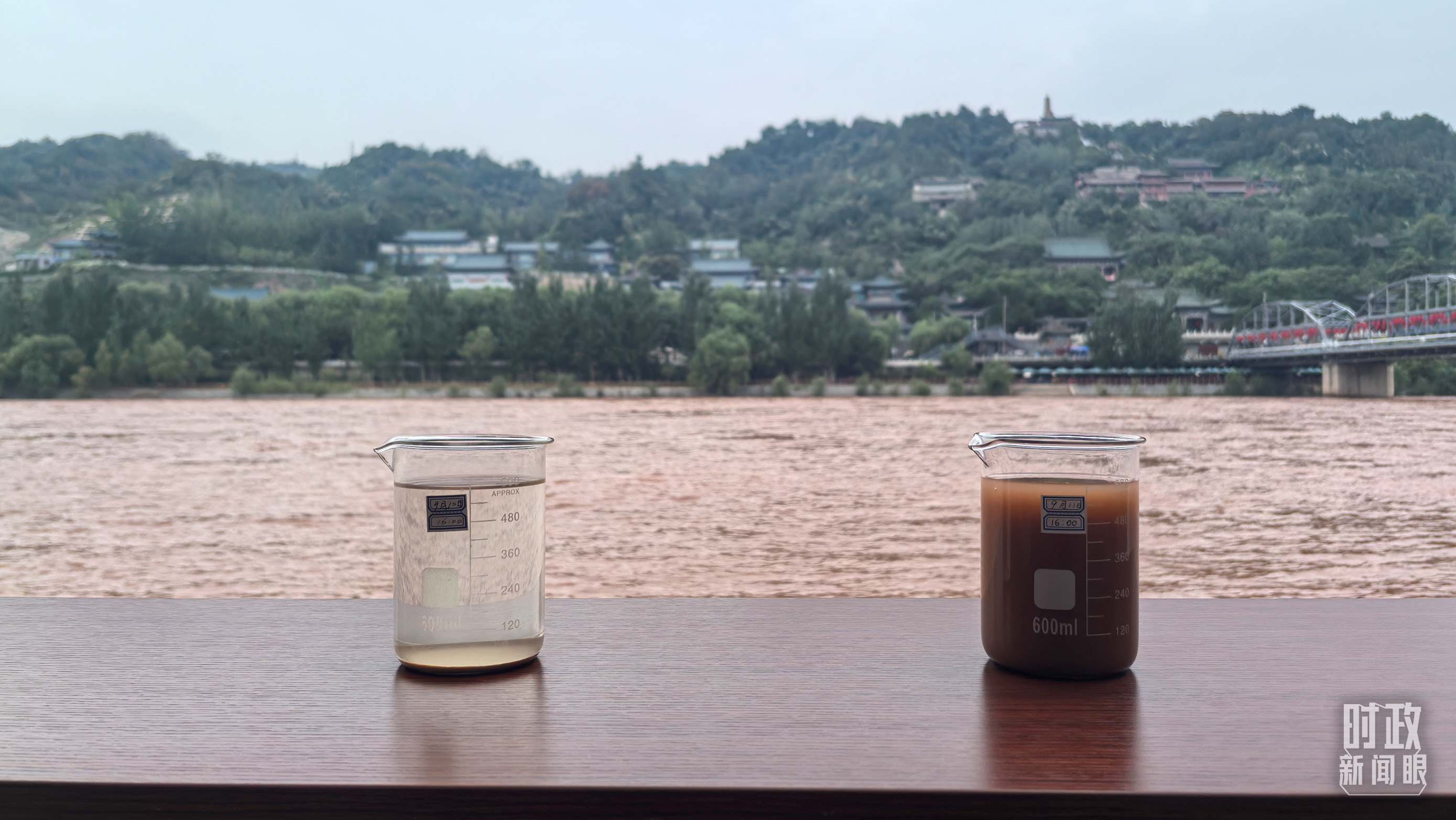 △黃河水質(zhì)監(jiān)測。（總臺(tái)央視記者陸泓宇拍攝）