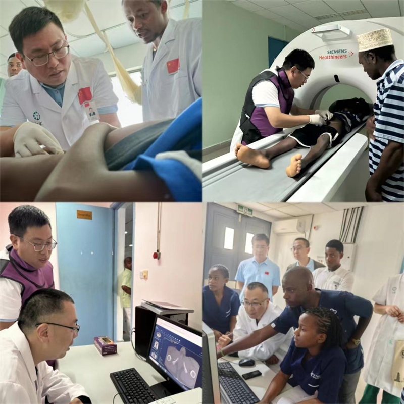 中國援桑醫(yī)療隊多科室專家與當(dāng)?shù)蒯t(yī)生共同為患者檢查。中國援桑醫(yī)療隊 供圖