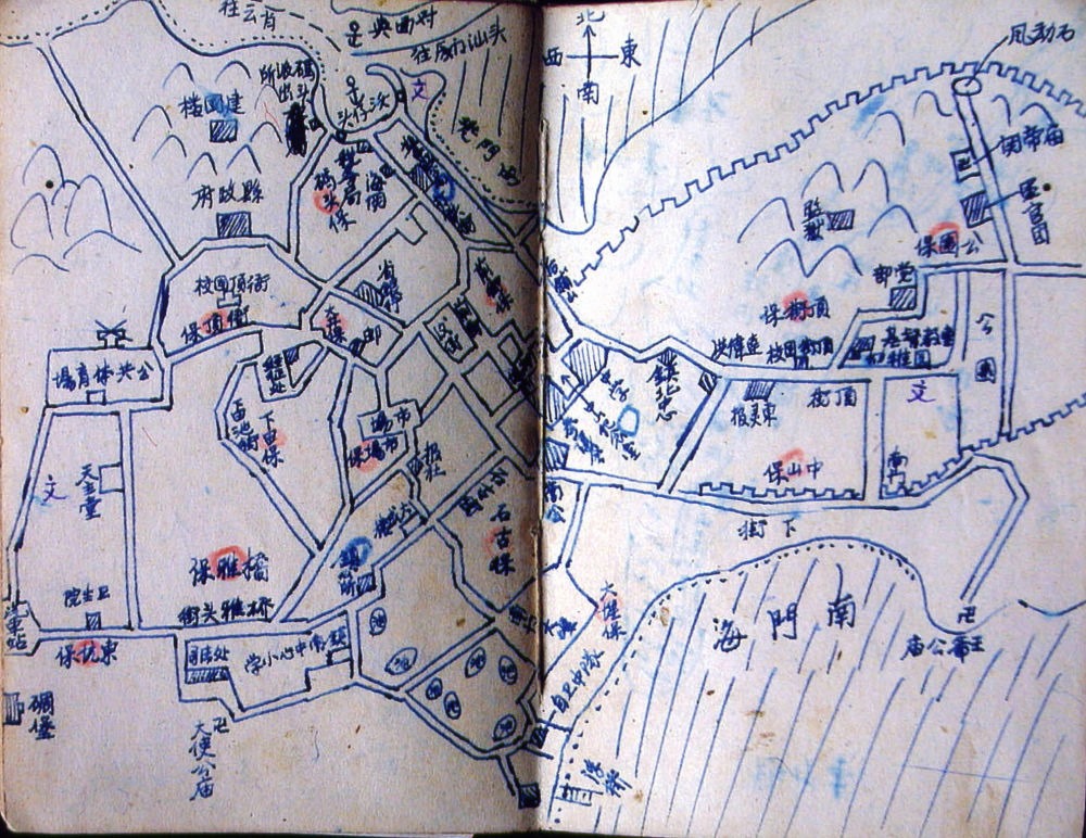 谷文昌在筆記本上繪制的東山建設(shè)規(guī)劃圖（資料照片）。