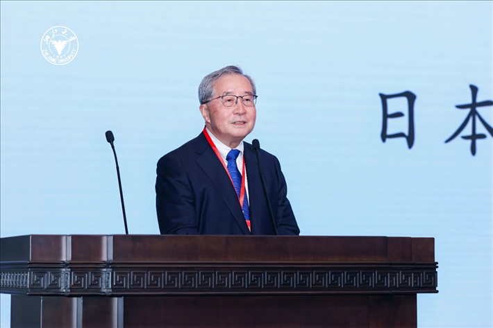 日本財團(tuán)理事長尾形武壽在閉幕式上致辭。浙江大學(xué)供圖