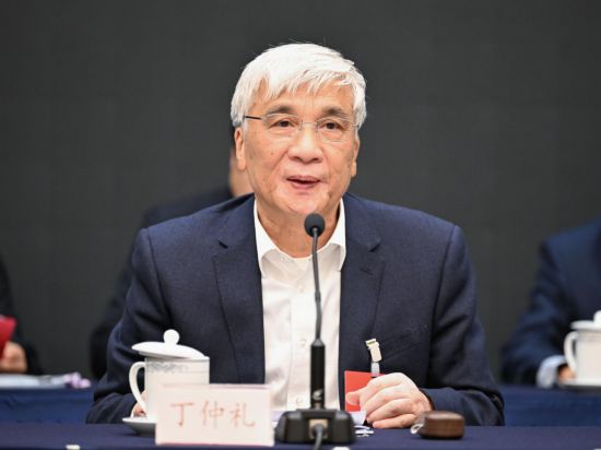 全國人大常委會(huì)副委員長、歐美同學(xué)會(huì)會(huì)長丁仲禮作工作報(bào)告