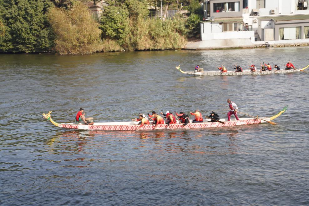 活動(dòng)現(xiàn)場(chǎng)龍舟競(jìng)技，共慶春節(jié)。開(kāi)羅中國(guó)文化中心供圖