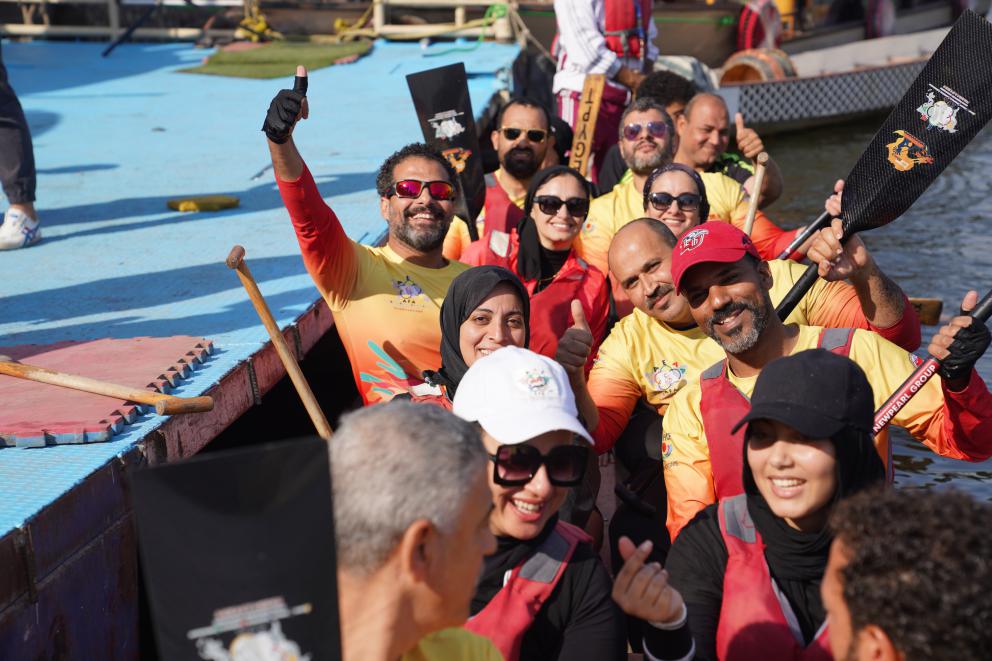 活動(dòng)現(xiàn)場(chǎng)龍舟競(jìng)技，共慶春節(jié)。開(kāi)羅中國(guó)文化中心供圖