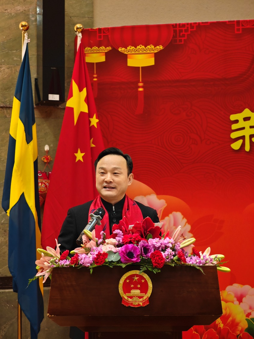中國(guó)駐哥德堡總領(lǐng)事楊培棟致辭。中國(guó)駐哥德堡總領(lǐng)館供圖