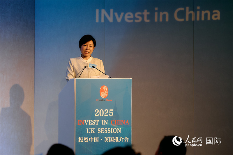 湖南省商務(wù)廳廳長(zhǎng)龍小紅做商務(wù)工作情況推介。楊浩鵬攝。