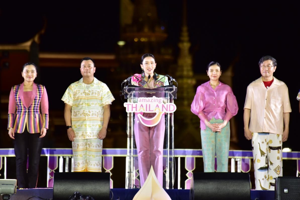 泰國總理佩通坦·欽那瓦宣布泰國潑水節(jié)慶?；顒?dòng)正式啟動(dòng)。泰國國家旅游局供圖