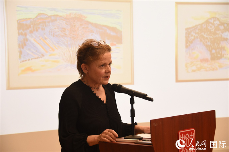 瑞典著名畫家比麗塔·穆爾的藝術(shù)講座。人民網(wǎng)記者 殷淼攝