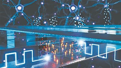 使用電化學(xué)隨機(jī)存取存儲設(shè)備進(jìn)行內(nèi)存計算（藝術(shù)圖）。圖片來源：韓國浦項科技大學(xué)