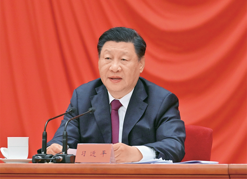 2022年5月10日，慶祝中國共產(chǎn)主義青年團(tuán)成立100周年大會在北京人民大會堂隆重舉行。中共中央總書記、國家主席、中央軍委主席習(xí)近平在大會上發(fā)表重要講話。 新華社記者 岳月偉/攝